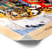 Cooler japanischer legendärer Krieger Samurai-Tige Poster (Ecke)