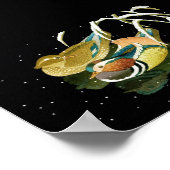 Cooler japanischer Mandarina-Entenschnee Poster (Ecke)