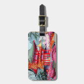 Cooler japanischer roter Tempel-Frühling Asano Gepäckanhänger (Vorderseite vertikal)