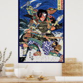 Cooler japanischer Ukiyo-e-legendärer Krieger Samu Poster (Küche)