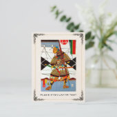 Cooler japanischer Vintager Samurai-Heldenkrieger Postkarte (Stehend Vorderseite)