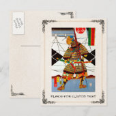 Cooler japanischer Vintager Samurai-Heldenkrieger Postkarte (Vorne/Hinten)