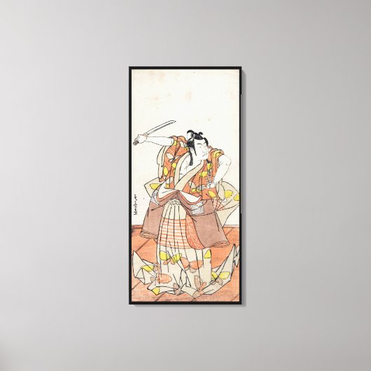 Cooler japanischer Vintager Ukiyo-e-Krieger Leinwanddruck (Vorderseite)