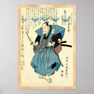 Cooler japanischer Vintager ukiyo-e samurai-Kriege Poster