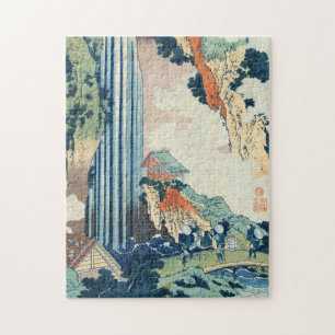 Cooler japanischer Vintager Wasserfall Ukiyo-e Hok Puzzle