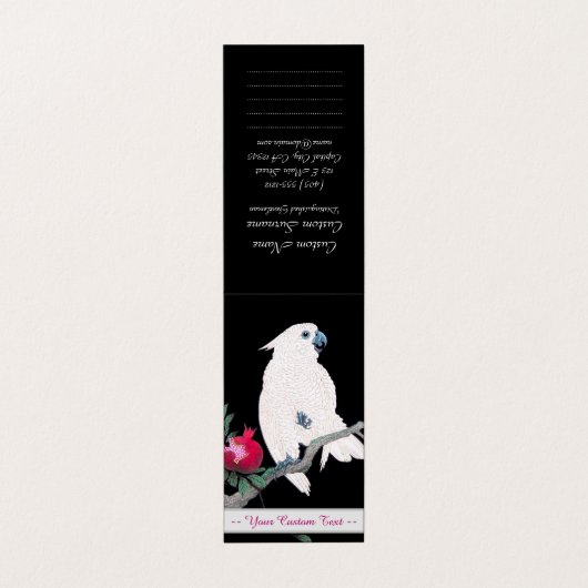 Cooler japanischer Weißer Cockatoo-Papagei Visitenkarten (Außenseite Aufgefaltet)