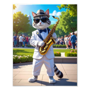 Cooler Jazz-Kater Fotodruck