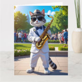 Cooler Jazz-Kater Karte (Vorderseite)