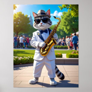 Cooler Jazz-Kater Poster