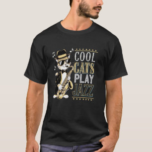 Cooler Jazz-Saxophonist im Retro-Anzug & Fedora T-Shirt
