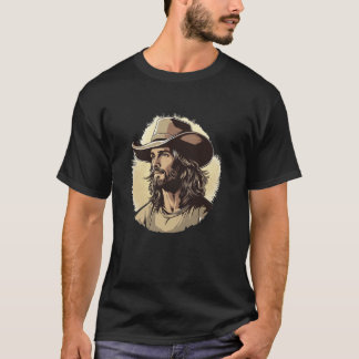 Cooler Jesus mit Cowboyhut-Kostüm T-Shirt