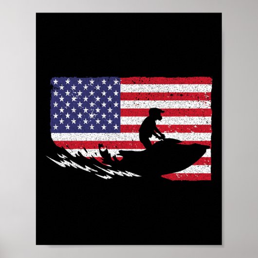 Cooler Jetski für Männer Frauen Skifahrer US-ameri Poster (Vorne)