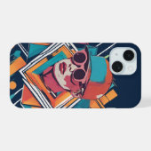 Cooler Junge, abstrakte dynamische Pop Kunst iPhone 15 Hülle (Rückseite (Horizontal))