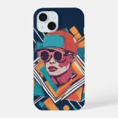 Cooler Junge, abstrakte dynamische Pop Kunst iPhone 15 Hülle (Rückseite)