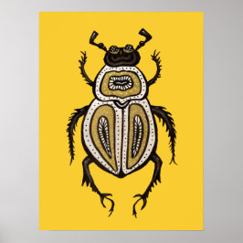 Cooler Käfer Dekorative Entomologie Kunst, Dichtun Poster