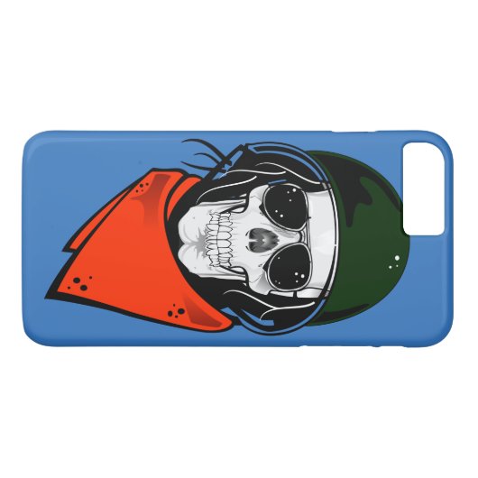 Cooler Kampfschädel Case-Mate iPhone Hülle (Rückseite (Horizontal))