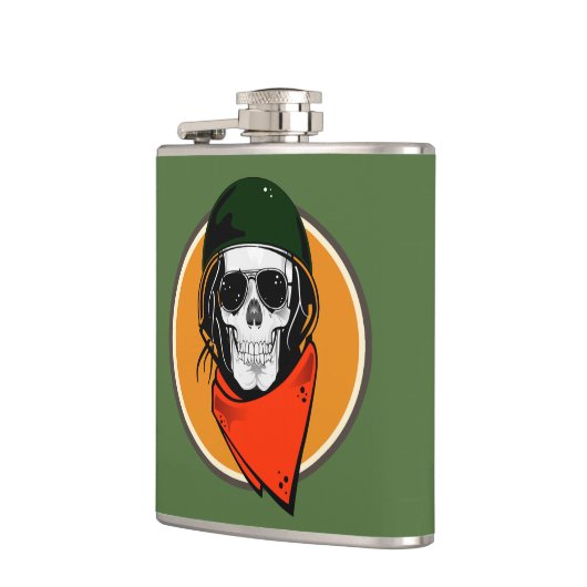 Cooler Kampfschädel Flachmann (Links)