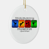 Cooler Karate ist eine Lebensart Keramikornament (Rechts)