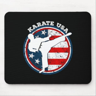 Cooler Karate mit amerikanischer Fahne für Frauen Mousepad