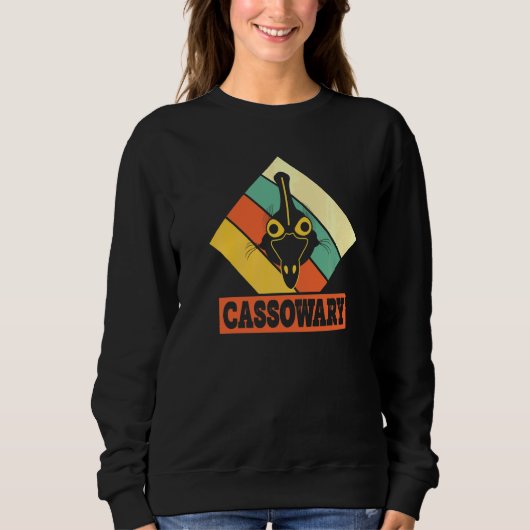 Cooler Kasuar Retro-Farbe Kasuar   Sweatshirt (Vorderseite)