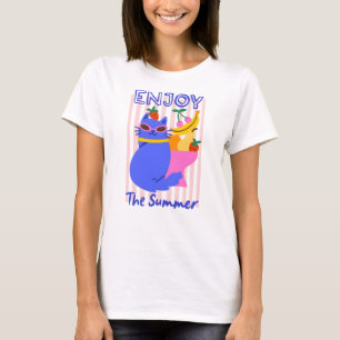 Cooler Kater genießt den Sommer T-Shirt