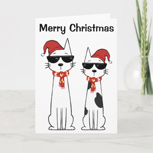 Cooler Katz Frohe Weihnachten (Vorderseite)