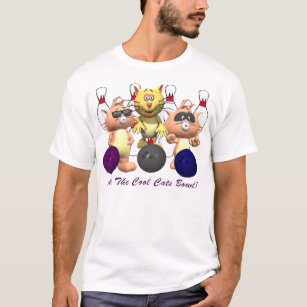 Cooler Katzen-Bowling T-Shirt