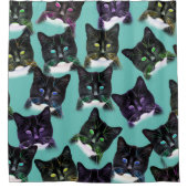 Cooler Katzen Duschvorhang (Vorderseite)