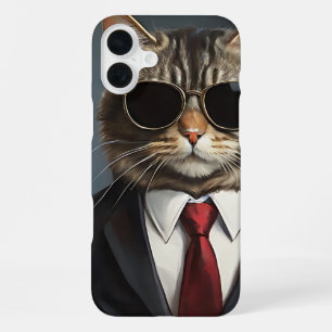 Cooler Katzen Geschäftsmann Sonnenbrille Corporate iPhone 16 Plus Hülle
