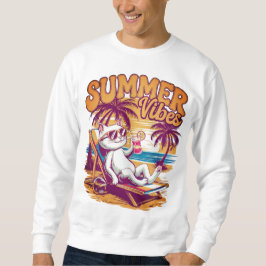 Cooler Katzen Sommerurlaub Sweatshirt