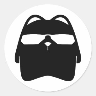 Cooler Katzenaufkleber, geheime Agent-Röhrchen, Runder Aufkleber