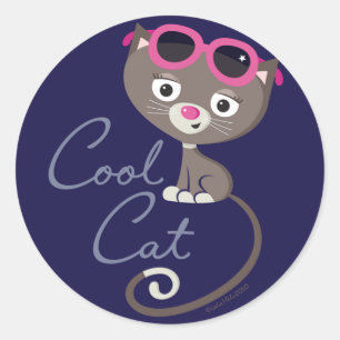 Cooler Katzenaufkleber Runder Aufkleber