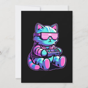 Cooler Katzengamer Einladung