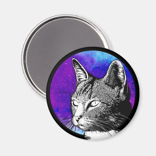 Cooler Katzennebel Magnet (Vorderseite/Rückseite)