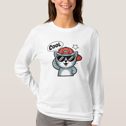 Cooler Katzenselbstbewusstsein T-Shirt (Vorderseite)