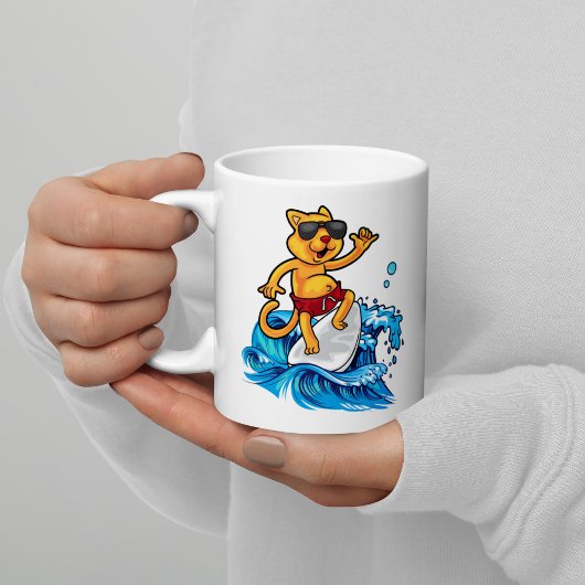 Cooler Katzensurfer Kaffeetasse
