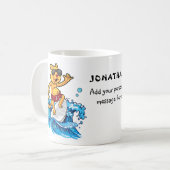 Cooler Katzensurfer Kaffeetasse (Vorderseite Links)