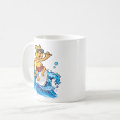 Cooler Katzensurfer Kaffeetasse (Vorderseite Links)