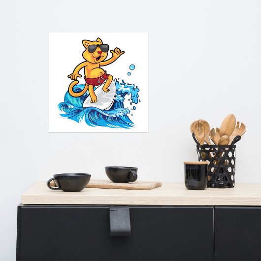 Cooler Katzensurfer Poster