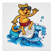 Cooler Katzensurfer Poster (Vorderseite)