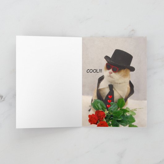 Cooler KatzeValentine Feiertagskarte (Innenseite)