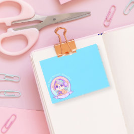 Cooler Kawaii Gamer Girl Dog in Baby Blue Post-it Klebezettel