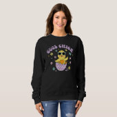 Cooler Kick Oster Kick Funny Ostertag Kindermädche Sweatshirt (Vorne ganz)
