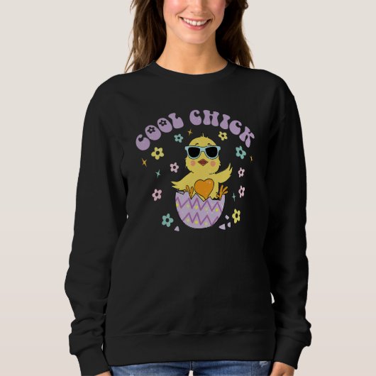Cooler Kick Oster Kick Funny Ostertag Kindermädche Sweatshirt (Vorderseite)