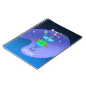 Cooler Kids-Roboter, der aus dem Lesen lernt Notizblock (Linke Seite)