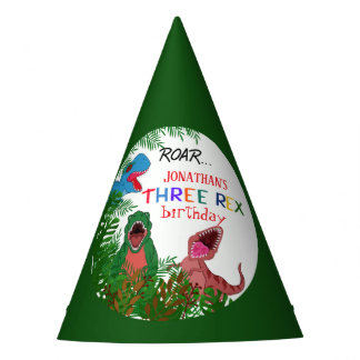 Cooler Kinder Drei Rex Geburtstag Jurassic Partyhütchen