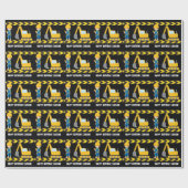 Cooler Kindergeburtstag für Baufahrzeuge Geschenkpapier (Flach)