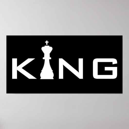 Cooler King Typografy Chess Player Poster (Vorne)