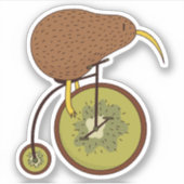 Cooler Kiwi-Bird auf Kiwi-Frucht Aufkleber (Vorderseite)