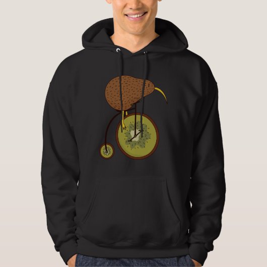 Cooler Kiwi Bird auf Kiwi Fruchtdesign Hoodie (Vorderseite)